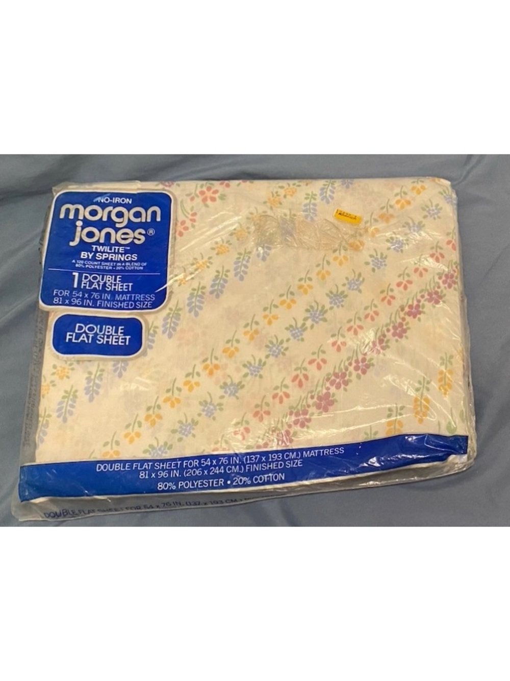 NOS Morgan Jones Vintage Sheets Twilite By Springs Double Flat Sealed USA